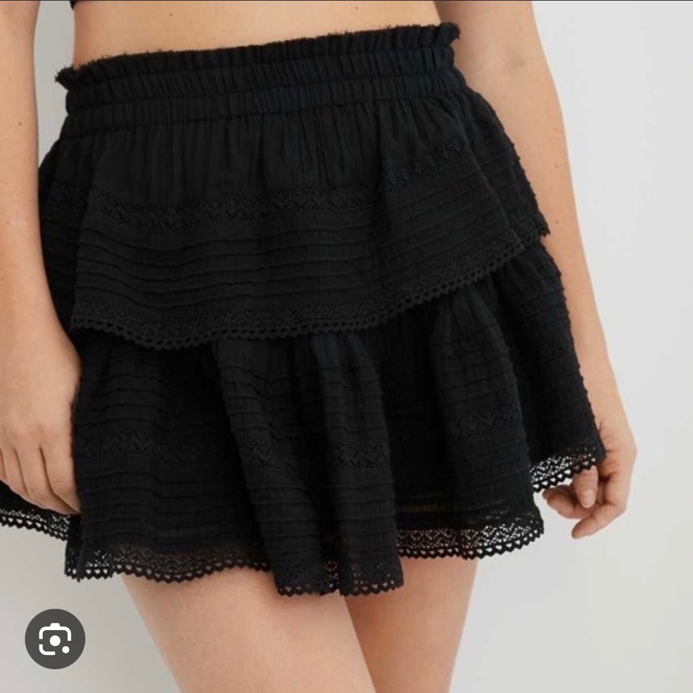 Black Aerie Ruffled Skirt size S